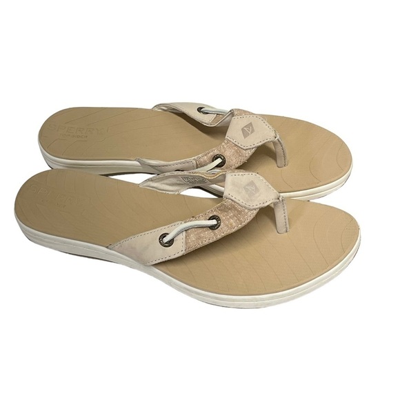 Sperry Shoes - Sperry Top Sider Beige Seabrook Tonal Two Tone Sandals Size 7